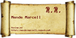 Mende Marcell névjegykártya